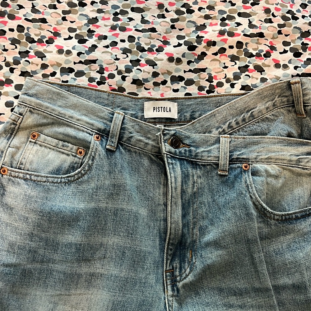 Pistols size 28 BOBBIE MID RISE LOOSE STRAIGHT LEG W/ CROSSOVER - NELSON